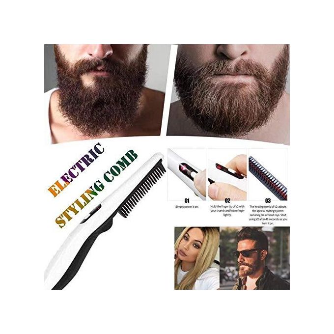 Rechargeable Hair & Beard Straightener - Multifunctional Hair Straightener and Comb.