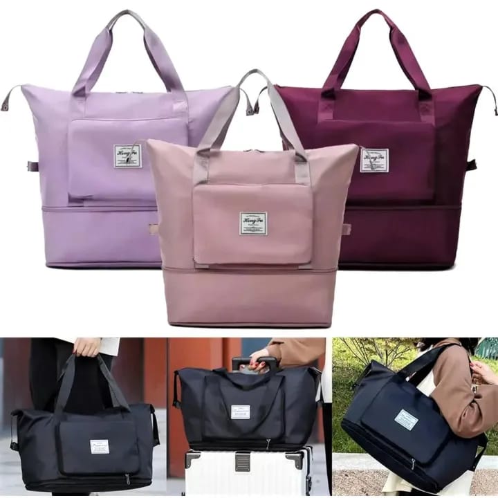 Large Capacity Folding Travel Bag, Travel Lightweight Waterproof Carry on Luggage Bags with Fixed Strap, Dry and Wet Separation