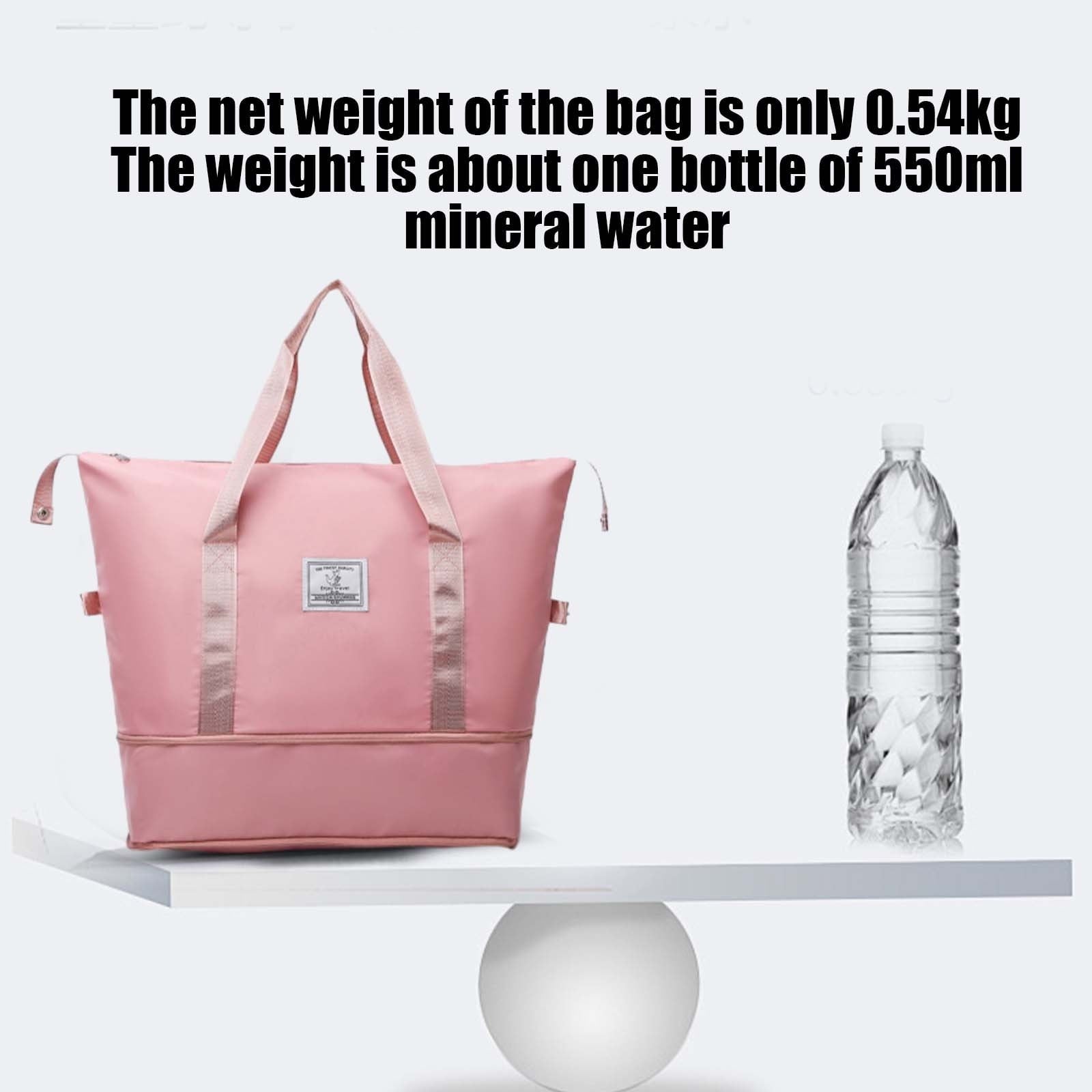 Large Capacity Folding Travel Bag, Travel Lightweight Waterproof Carry on Luggage Bags with Fixed Strap, Dry and Wet Separation