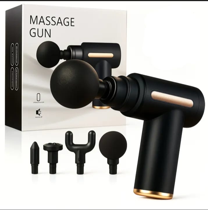 Massage Gun 5 in 1 Multifunctional Electric Body Massager with 6 Speeds – Deep Tissue Therapy, Pain Relief & 4 Interchangeable Heads